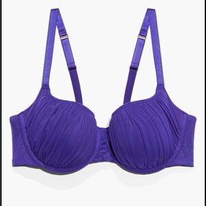 Savage X Fenty 40D Gathered Mesh Balconette Bra in Taboo Blue